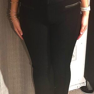 PAIGE 27 Black Skinny Pants with Stretchy Fit